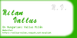 milan vallus business card