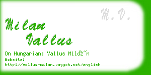 milan vallus business card